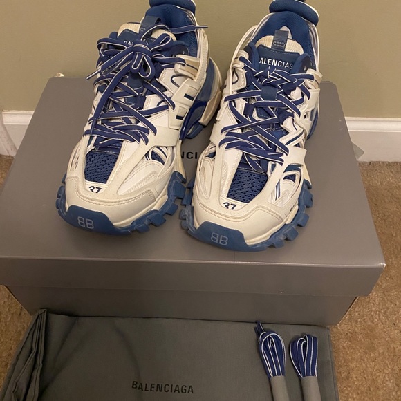 Balenciaga Women's Navy Track Sneakers - Size 37(7) $1050+ Tax - Picture 1 of 8